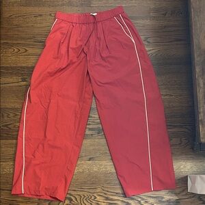 Urban Outfitters Red Track Pants with White Piping